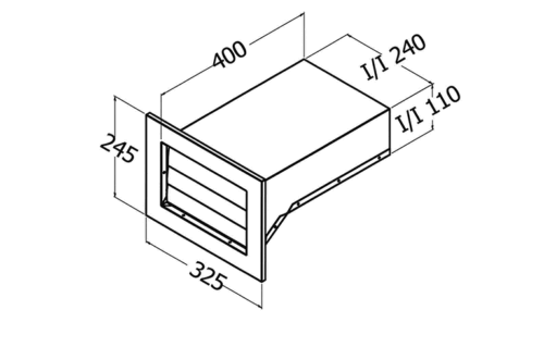 Back Draft Wall Vent Single Motor Horizontal Stainless Steel