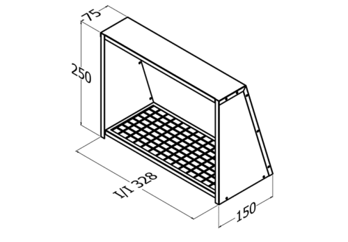 Wall Vent Cover Single Motor Horizontal Stainless Steel