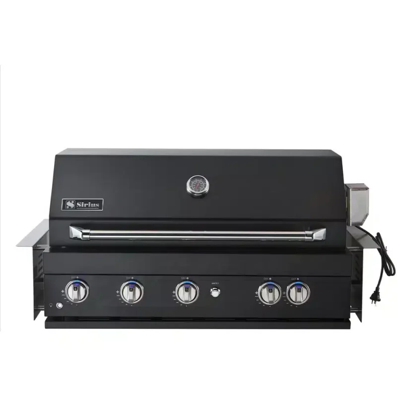 Built-in 5 Burner Gas BBQ in Black