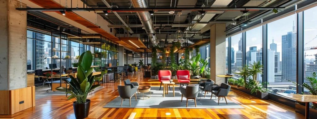 a sleek, modern office space showcases an array of sophisticated ventilation systems, each distinctly labelled, highlighting their energy-efficient designs and functionality for diverse melbourne property types.