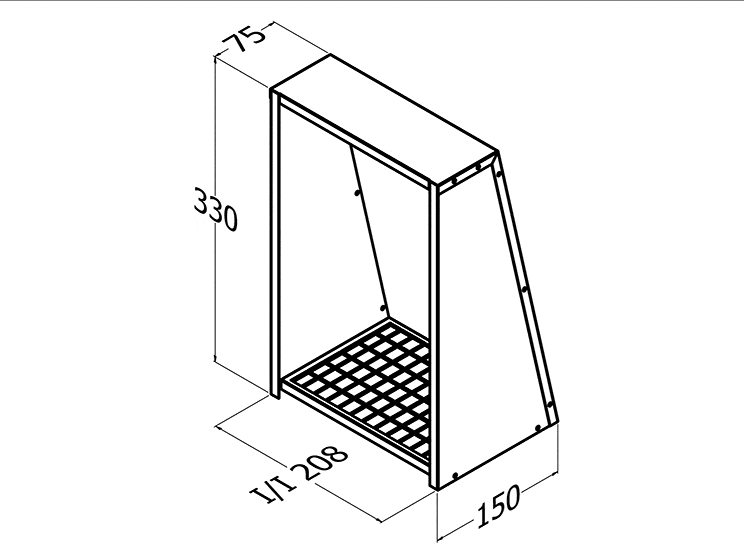WALL VENT COVER SINGLE MOTOR VERTICAL 445M2 STAINLESS STEEL