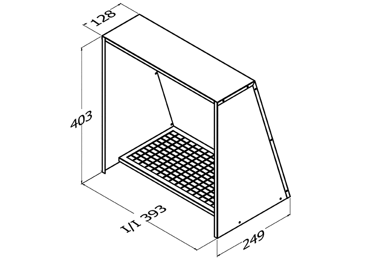 WALL VENT COVER TO SUIT SINGLE MOTOR 300? 445M2 STAINLESS STEEL