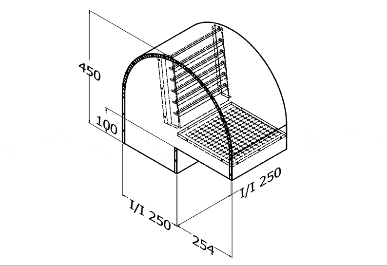 BACK DRAFT ROOF COWL 250SQ STAINLESS STEEL