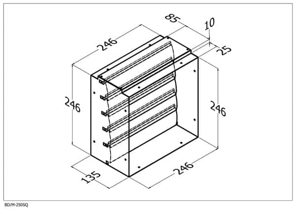 BACK DRAFT DAMPER TWIN MOTOR 250SQ