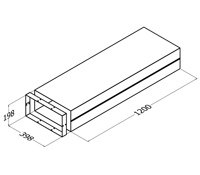 TTRIPLE MOTOR DUCT LENGTH 1200MM STAINLESS STEEL