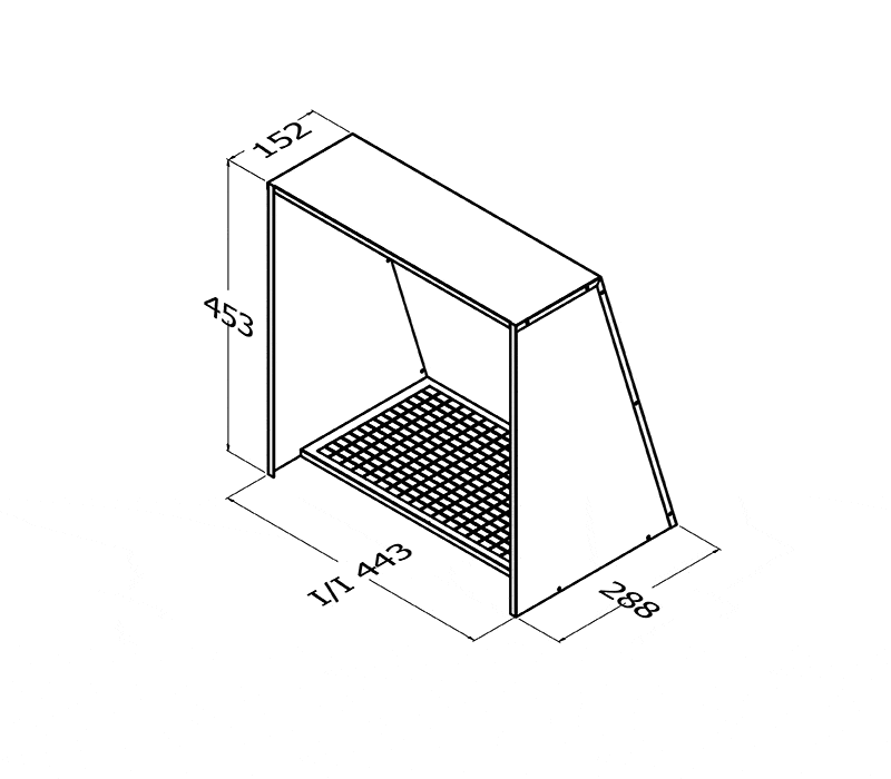 WALL VENT COVER TO SUIT TRIPLE MOTOR 350? 445M2 STAINLESS STEEL