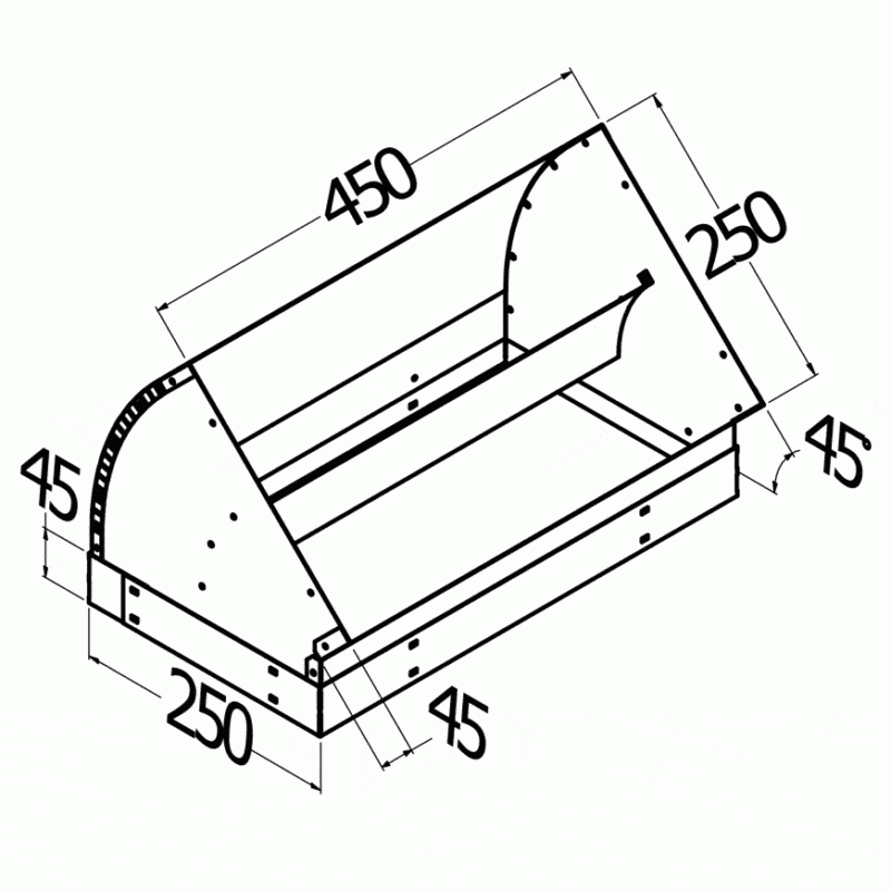 HORIZONTAL BEND 3 MOTOR 450X250 STAINLESS STEEL