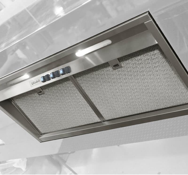 800mm Single Motor Undercupboard Rangehood, Back Ducted, LED Lights