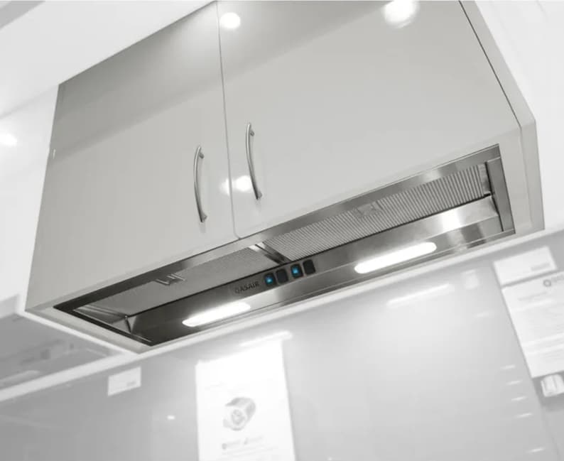 600mm Single Motor Undercupboard Rangehood, Back Ducted, LED Lights