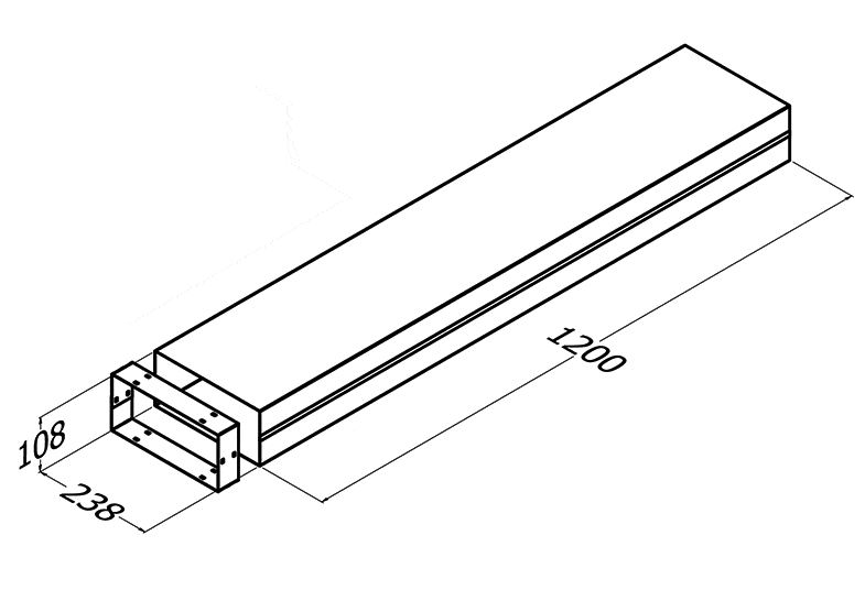 SINGLE MOTOR DUCT LENGTH 1200MM