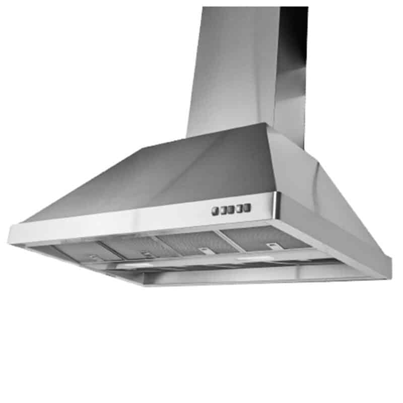 Remote Switch 3 Flare 1500mm Triple motor wall mounted rangehood, LED lights, Top / Back ducted