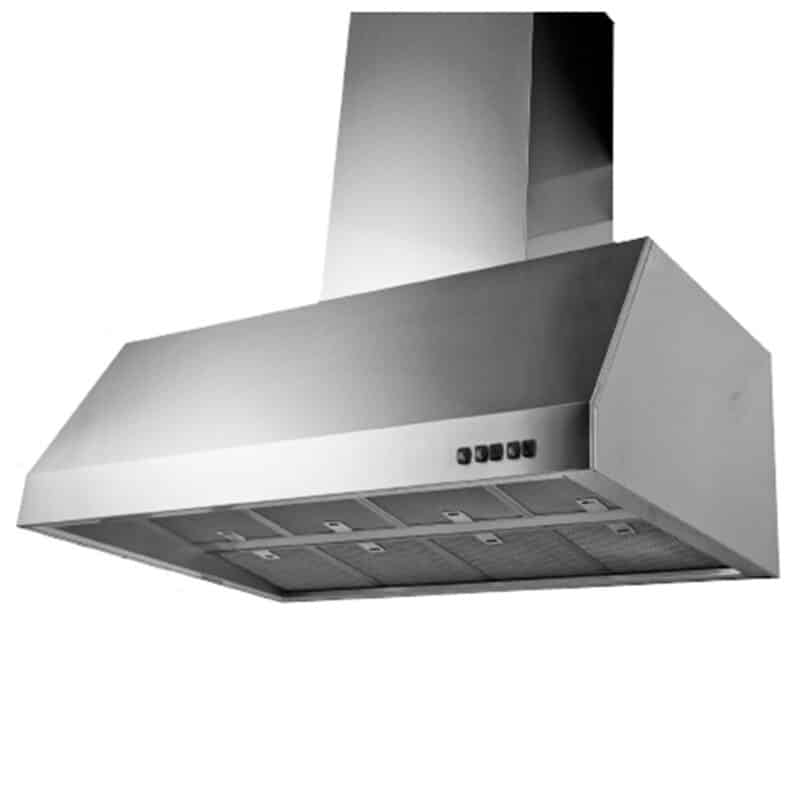 Remote Switch - Single Flare 1500mm Triple motor wall mounted rangehood, LED lights, Top / Back ducted