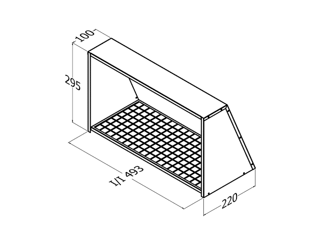 WALL VENT COVER TRIPLE MOTOR HORIZONTIAL 445M2 STAINLESS STEEL