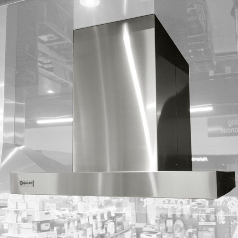 900mm Single Motor Wall Mounted Rangehood, Back Ducted, LED Lights